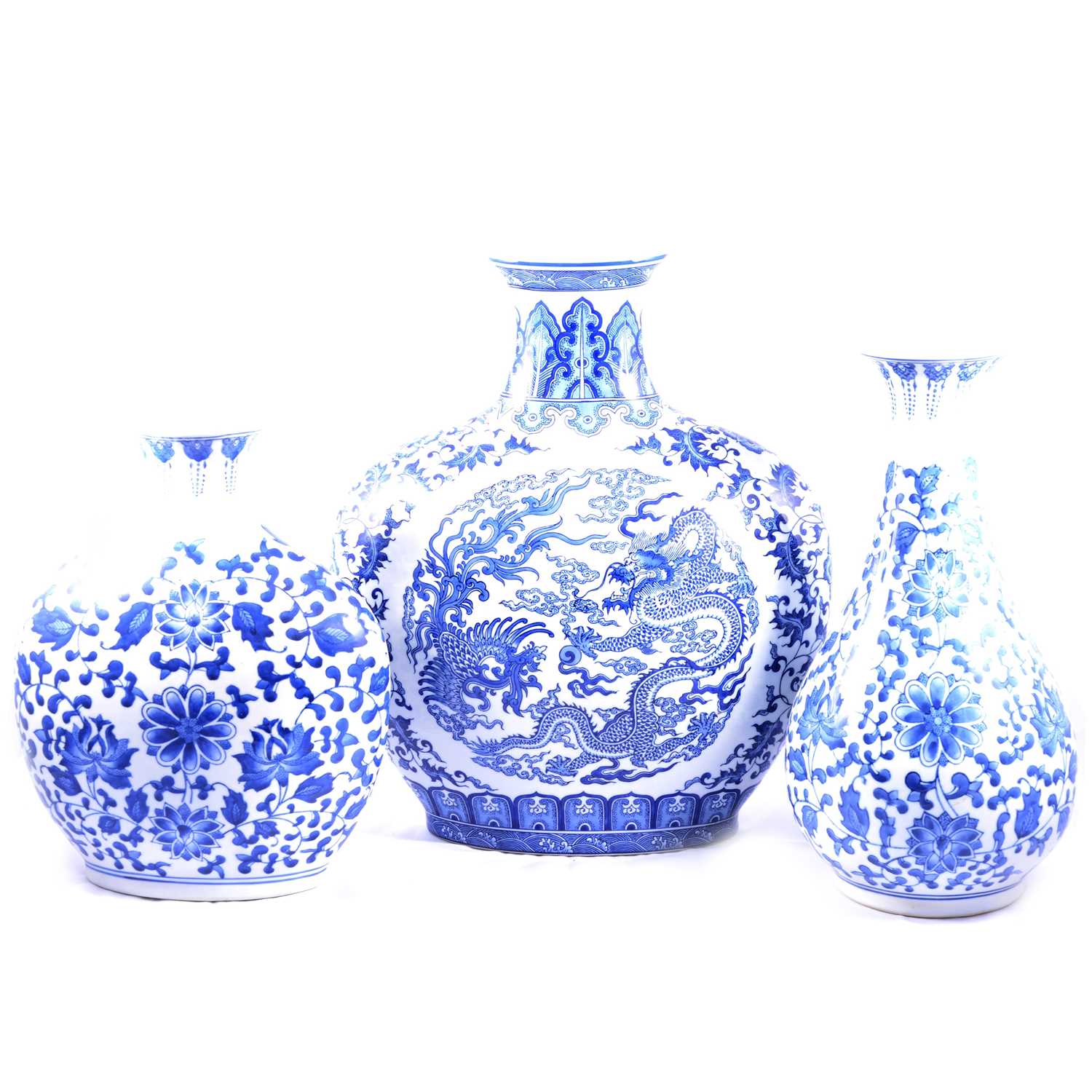Lot 121 - Three large modern Chinese style vases