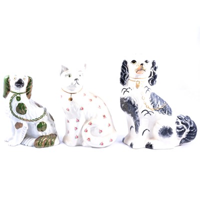 Lot 71 - Collection of 20th century Staffordshire dogs and similar figures