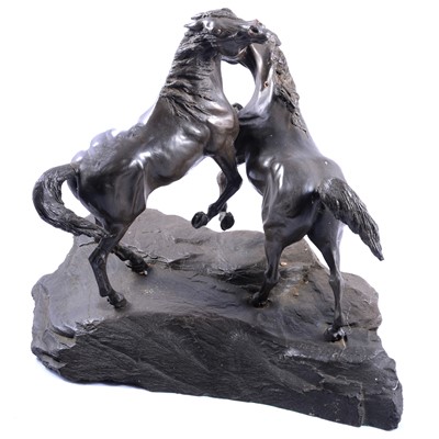 Lot 155 - Warren, pair of wild horses, sculptural group