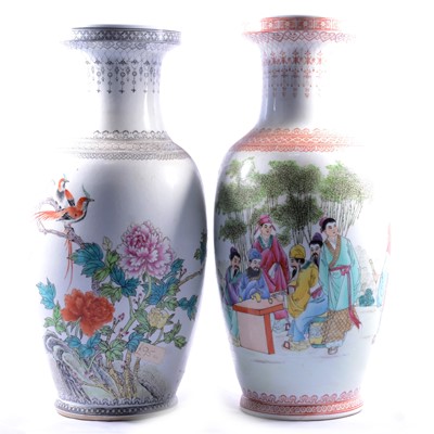 Lot 85 - Two pairs of similar large Chinese vases, and a fifth similar vase