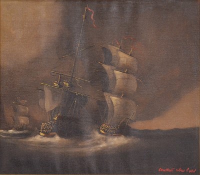 Lot 351 - Constant van Ryjn, Warships at sail.