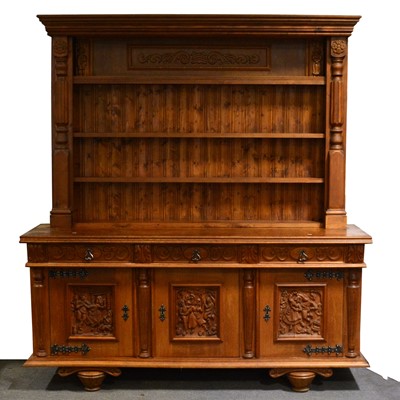 Lot 357 - Continental carved oak dresser