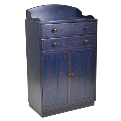 Lot 368 - Blue painted tallboy and blanket box