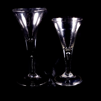 Lot 58 - Two wine glasses, mid 18th century
