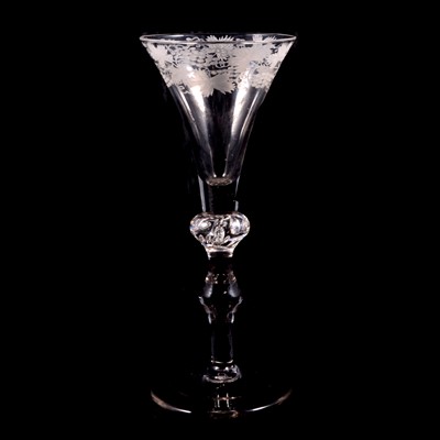 Lot 7 - Balustroid wine glass, mid 18th century