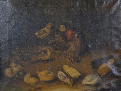 Lot 293 - Ascribed to Robert Griffier, Hen with chicks