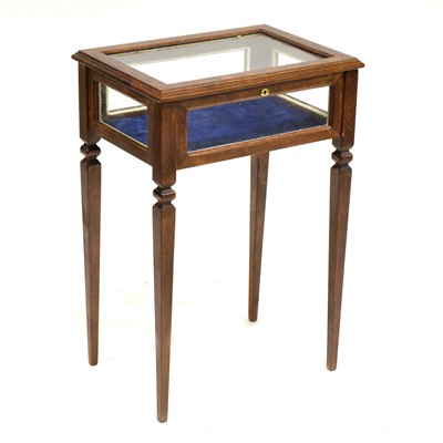 Lot 427 - Victorian walnut trumpet work table and a small display table