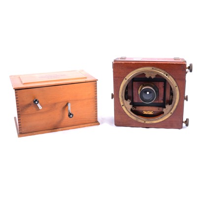 Lot 171 - Mahogany framed large format camera and various accessories.