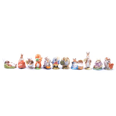 Lot 92 - Large collection of thirty three Beatrix Potter figurines