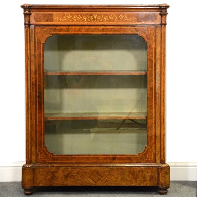 Lot 242 - Victorian inlaid burr walnut vitrine