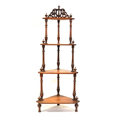 Lot 351 - Victorian walnut corner whatnot