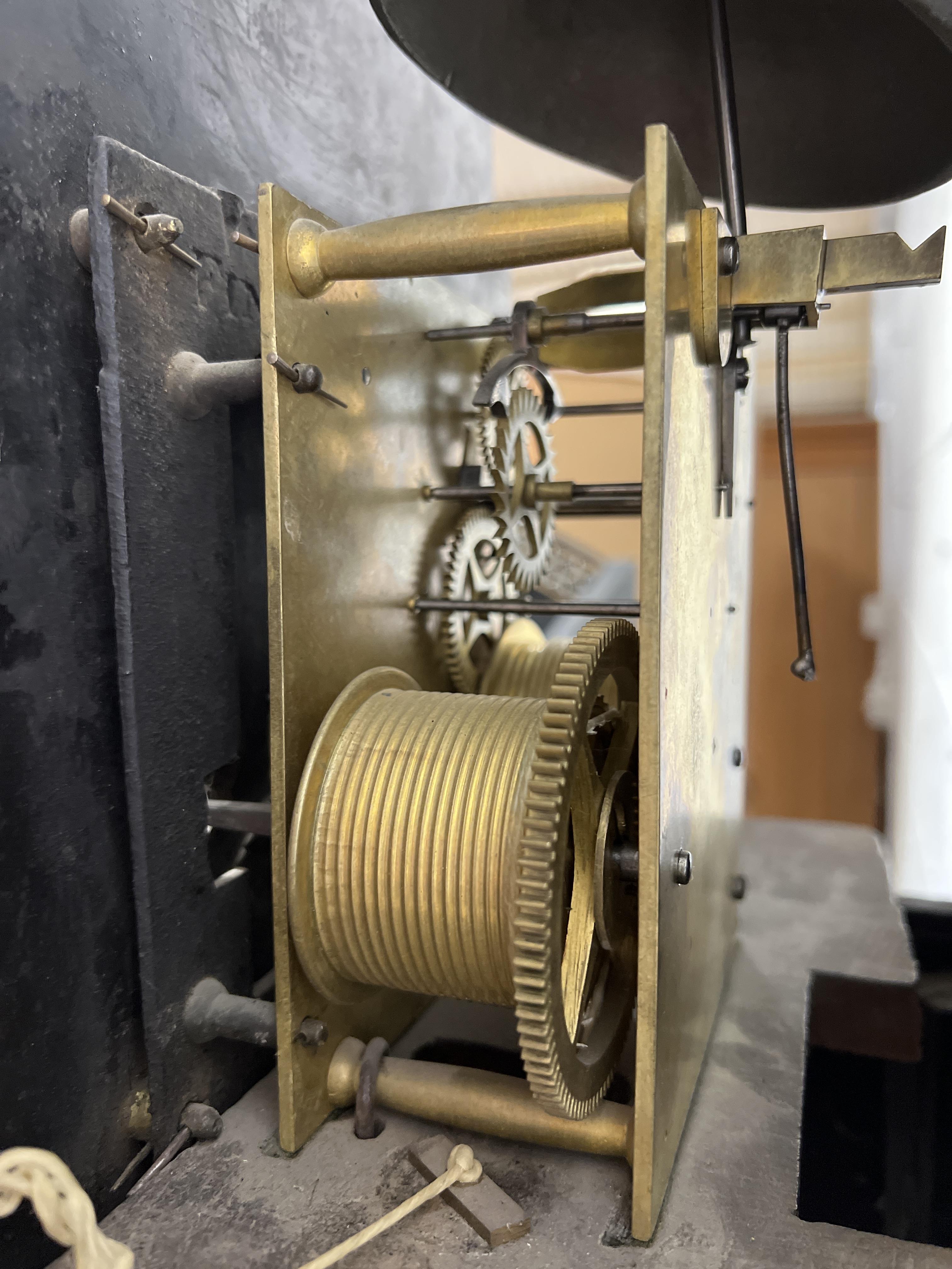 Lot 387 - Oak eight-day longcase clock, signed W