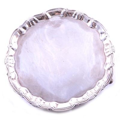 Lot 249 - Silver salver, William Peaston, London 1749