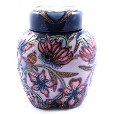 Lot 43 - Shirley Hayes for Moorcroft Pottery, a large 'Delonix' pattern ginger jar and cover