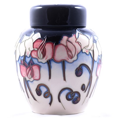 Lot 24 - Emma Bossons for Moorcroft Pottery, a large 'Wild Cyclamen' pattern ginger jar and cover