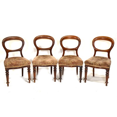 Lot 513 - Set of six Victorian mahogany balloon-back chairs