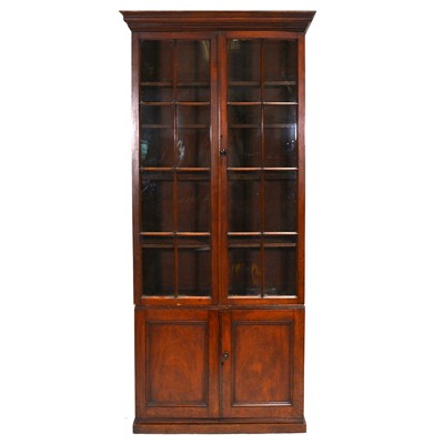 Lot 444 - George III mahogany bookcase, adapted