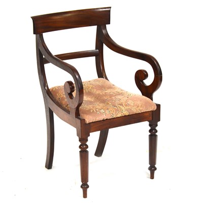 Lot 420 - William IV mahogany elbow chair