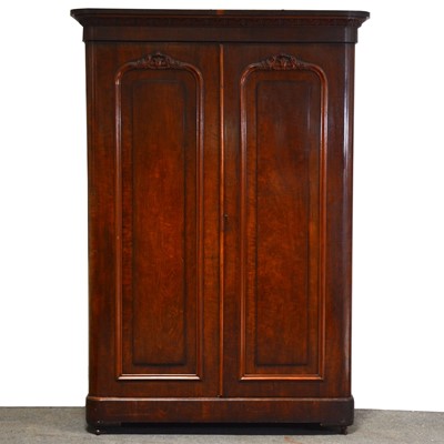 Lot 473 - Victorian mahogany double wardrobe