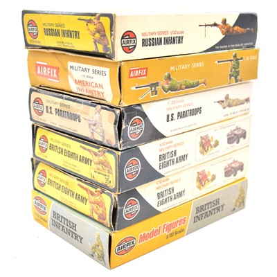 Lot 23 - Six Airfix 1/32 scale military figure sets, boxed