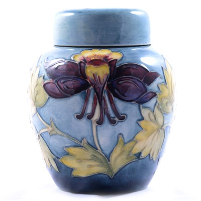 Lot 33 - Walter Moorcroft for Moorcroft Pottery, a large 'Columbine' pattern ginger jar and cover
