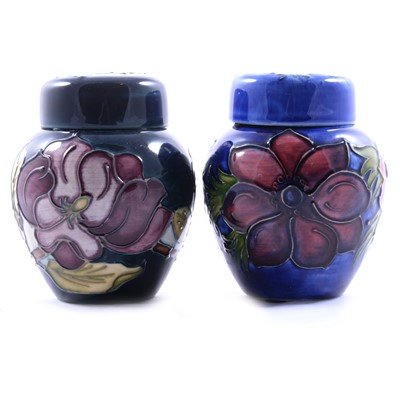 Lot 32 - Two small Moorcroft Pottery ginger jars and covers
