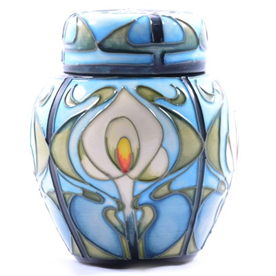 Lot 9 - Emma Bossons for Moorcroft Pottery, a small 'Cala Lily' ginger jar and cover