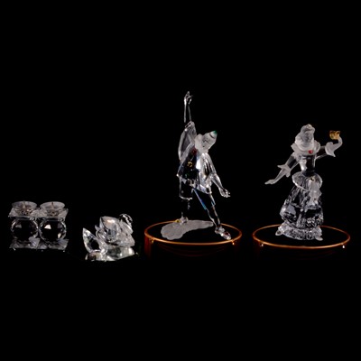 Lot 103 - Pair of Swarovski Crystal Masquerade figures, and other Swarovski