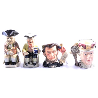 Lot 63 - Eight toby / character jugs, Royal Doulton, Kevin Francis, Wood & Sons, mostly ltd ed.