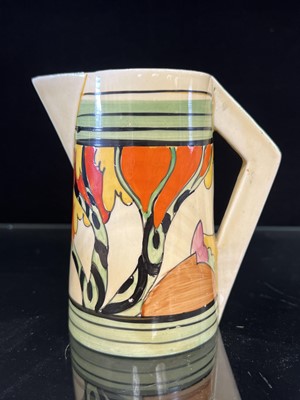 Lot 71 - Clarice Cliff, a ‘Honolulu’ pattern conical jug