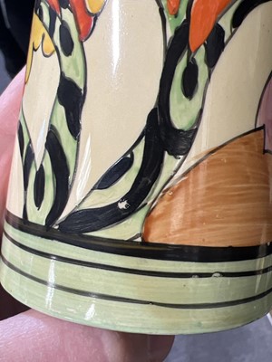 Lot 71 - Clarice Cliff, a ‘Honolulu’ pattern conical jug