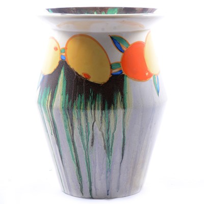 Lot 10 - Clarice Cliff, ‘Delecia Citrus’ vase, shape 342