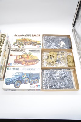 Lot 27 - Nine Tamiya 1/35 scale military vehicle kits, boxed