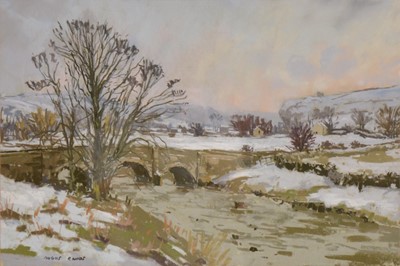 Lot 263 - Angus Bernard Rands, River landscape in winter.