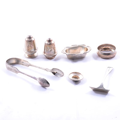 Lot 320 - Small quantity of silver flatware, cruets, and plated wares