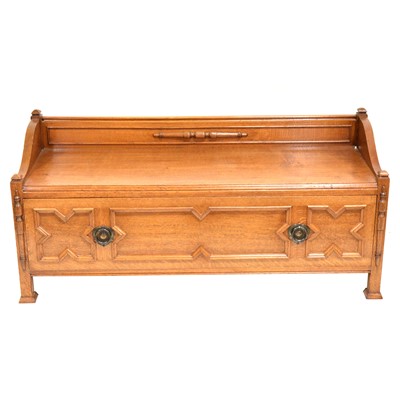 Lot 430 - Golden oak low back bench