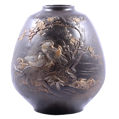 Lot 43 - Japanese bronze vase, Meiji period