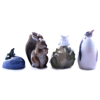 Lot 44 - Four small Royal Copenhagen animals, and three others