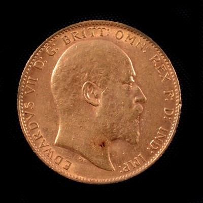 Lot 268 - A Gold Full Sovereign coin, Edward VII  1909.