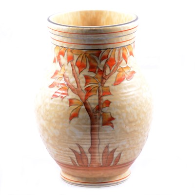 Lot 71 - Charlotte Rhead for Crown Ducal a vase decorated with a single autumnal tree