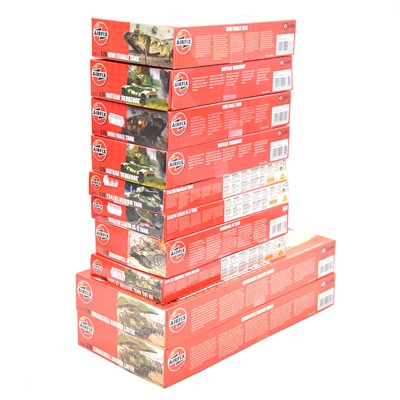 Lot 103 - Ten Airfix 1/76 scale model WWII military vehicles, boxed