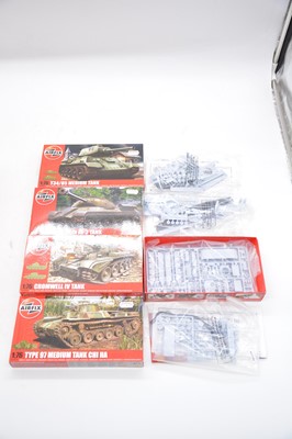 Lot 103 - Ten Airfix 1/76 scale model WWII military vehicles, boxed