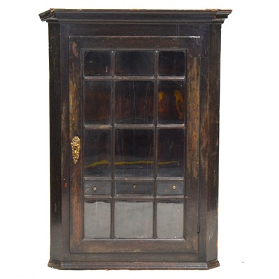 Lot 398 - 19th Century oak hanging corner cabinet