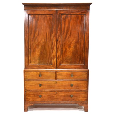 Lot 260 - Victorian mahogany linen press