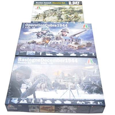 Lot 90 - Three Italeri 1/72 scale diorama sets, boxed