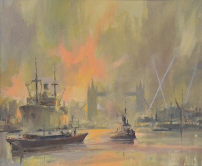 Lot 369 - David Griffin, Toward Tower Bridge.