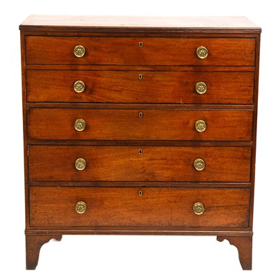 Lot 514 - George IV mahogany secretaire chest