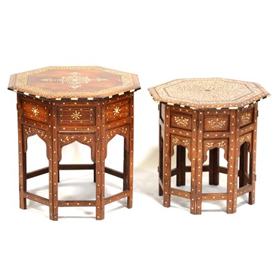 Lot 584 - Two Indian hoshiapur bone inlaid octagonal tables