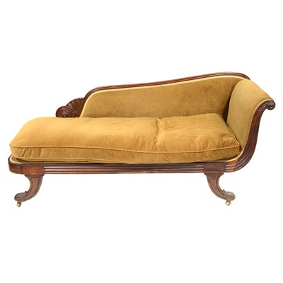 Lot 614 - Regency mahogany chaise longue