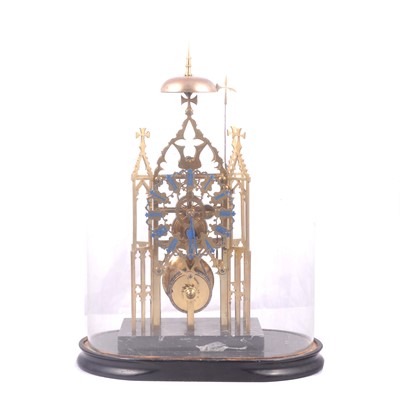 Lot 233 - Victorian brass skeleton clock